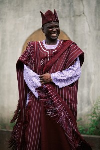 Man  wearing an Agbada. 